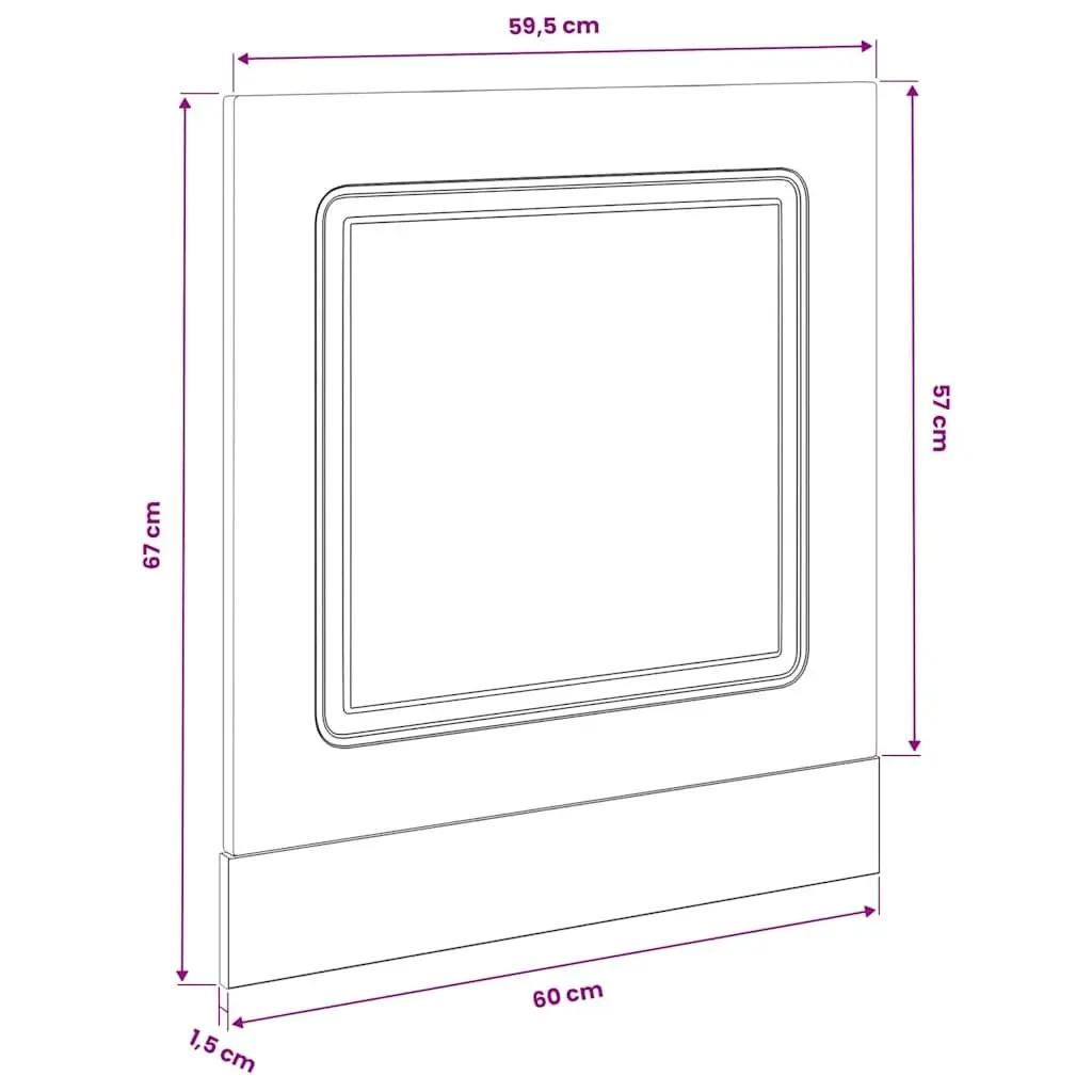 Black Dishwasher Panel, 60x1.5x57cm