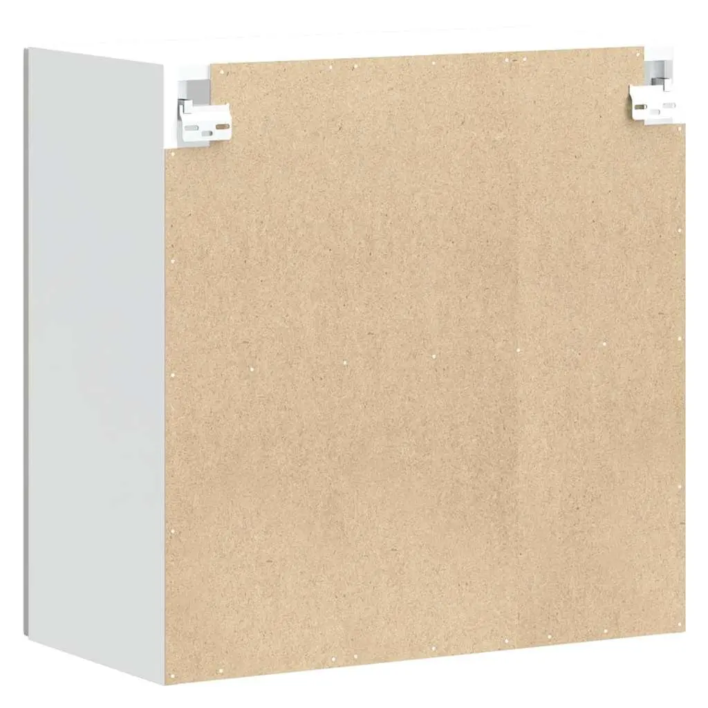 Kitchen Wall Cabinet Glass Door White Engineered Wood Storage Unit