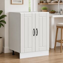 Sink Base Cabinet White Kitchen Storage Engineered Wood Organised Tableware
