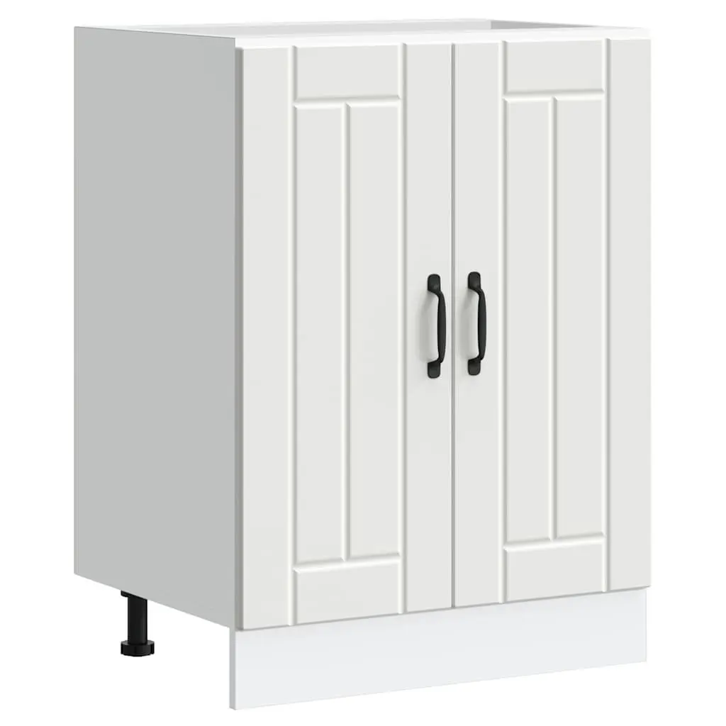 Sink Base Cabinet White Engineered Wood Kitchen Storage