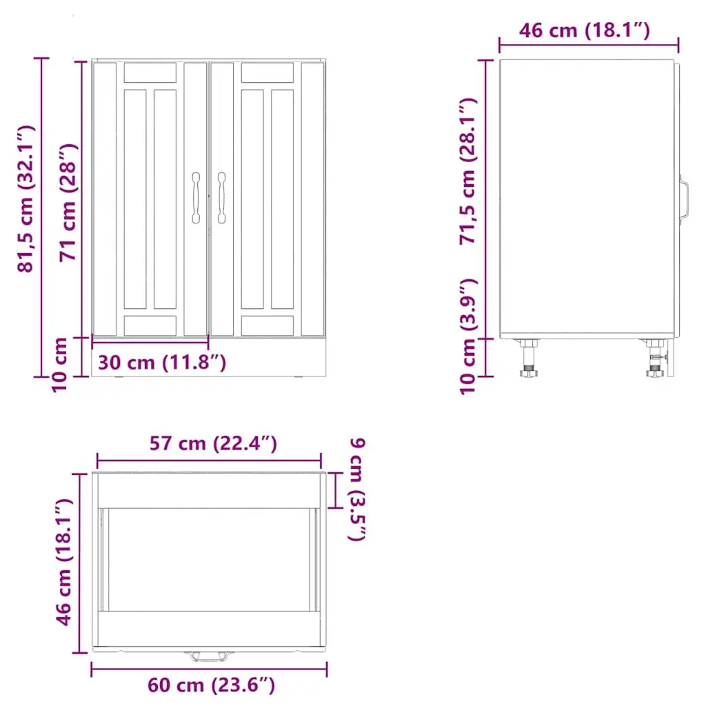Sink Base Cabinet White Engineered Wood Kitchen Storage
