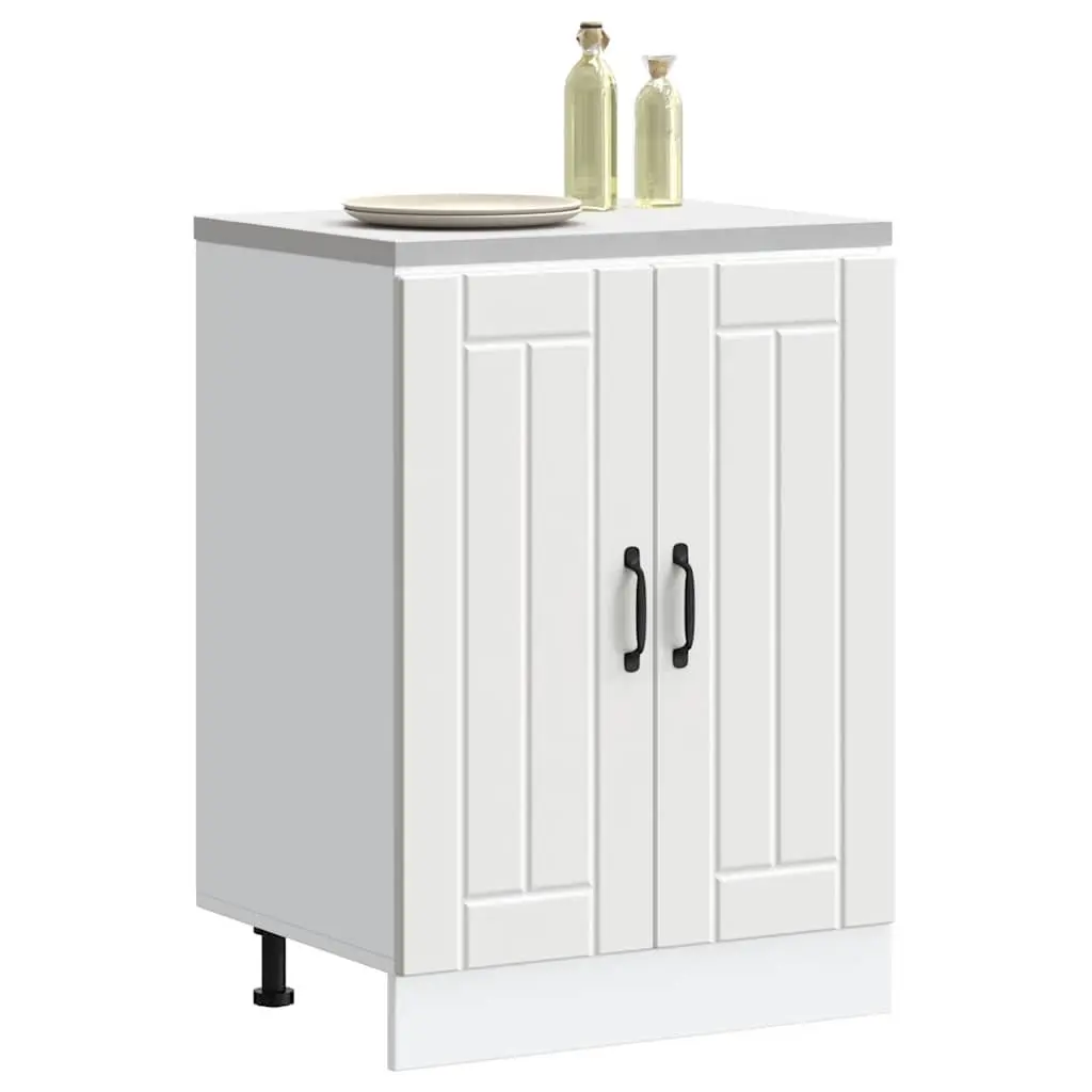 Sink Base Cabinet White Engineered Wood Kitchen Storage