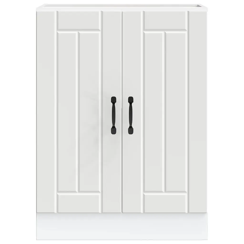 Sink Base Cabinet White Engineered Wood Kitchen Storage
