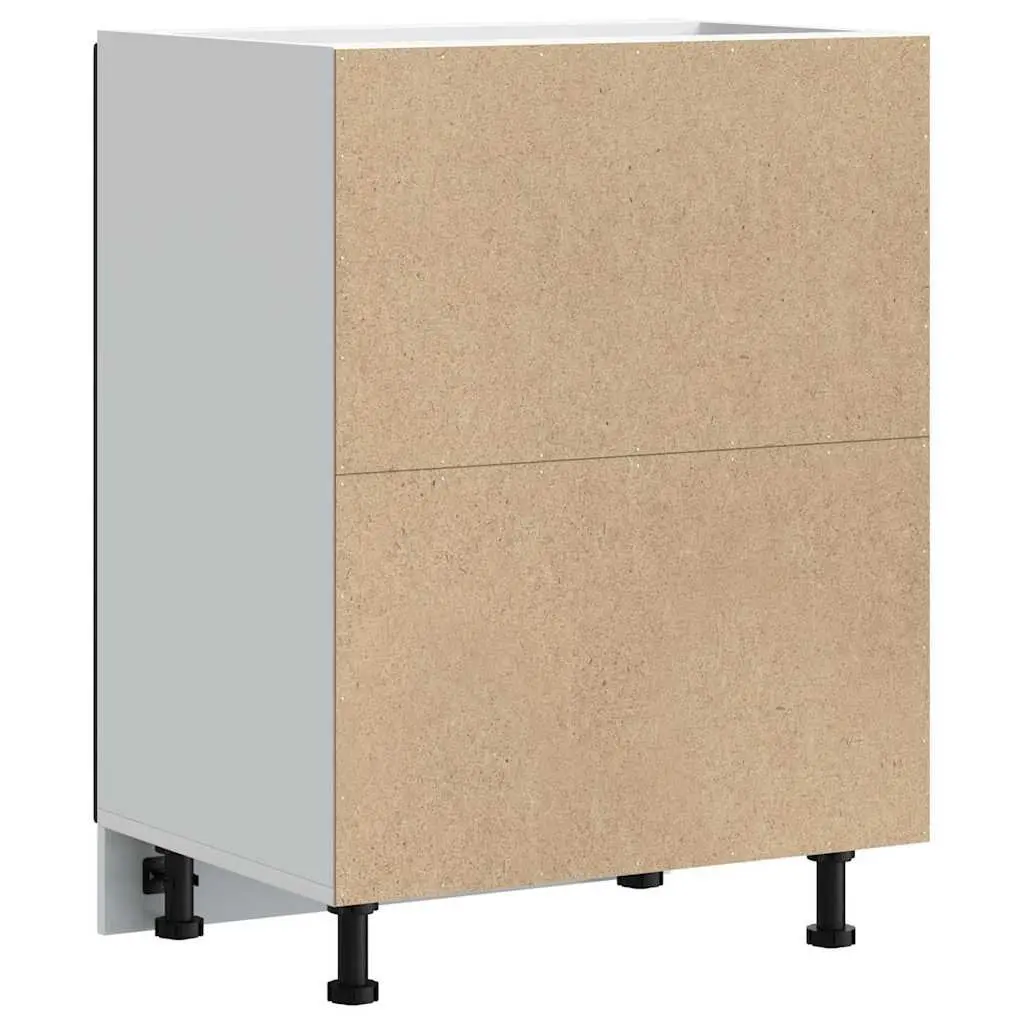 Sink Base Cabinet Black Engineered Wood Kitchen Storage Cupboard