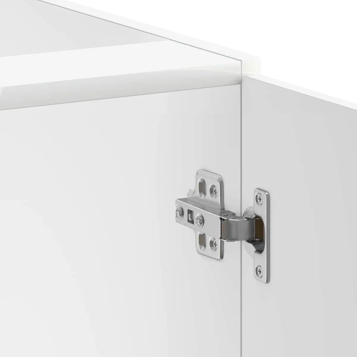 Kitchen Sink Base Cabinet White High Gloss Engineered Wood Storage Cupboard