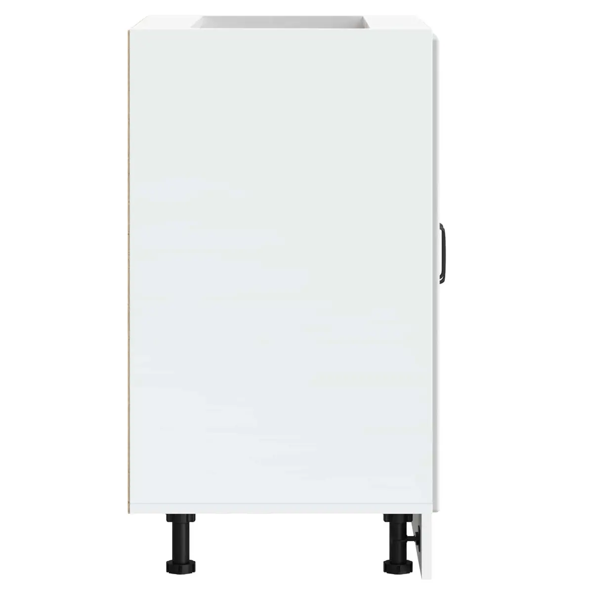 Kitchen Sink Base Cabinet White High Gloss Engineered Wood Storage Cupboard