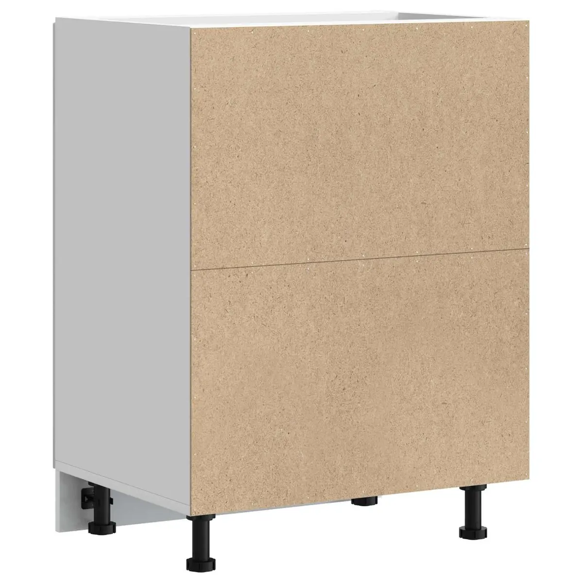 Kitchen Sink Base Cabinet White High Gloss Engineered Wood Storage Cupboard