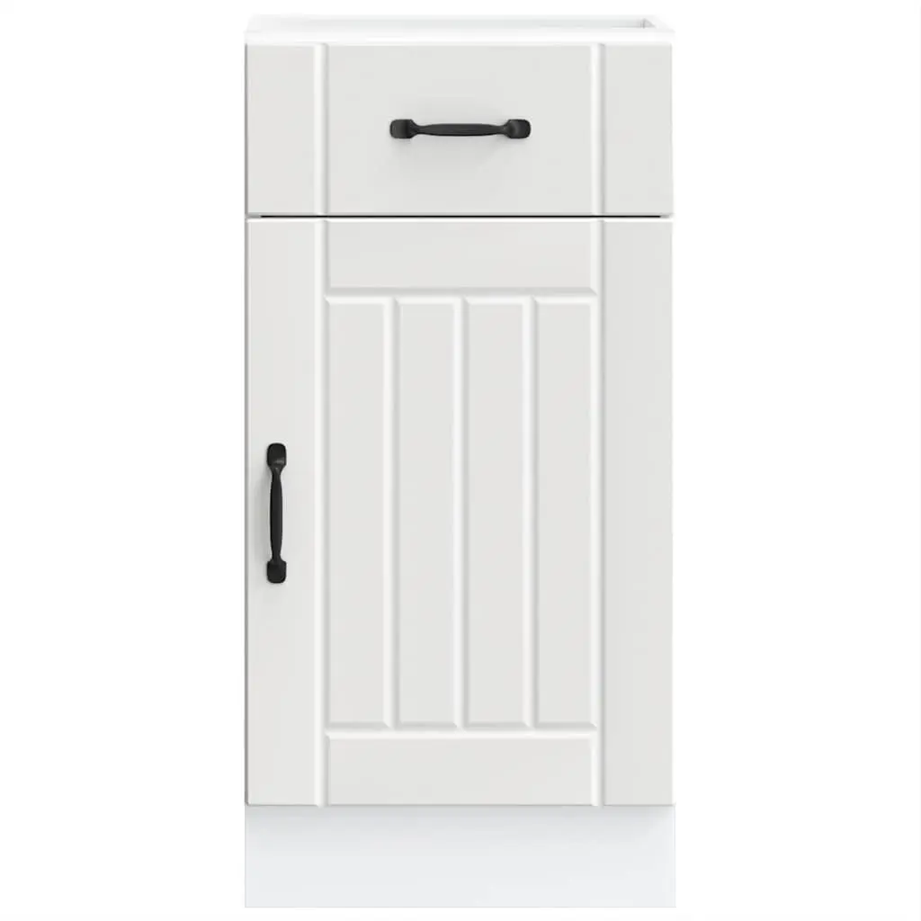 Kitchen Base Cabinet White Engineered Wood Storage Sink Unit Adjustable Feet