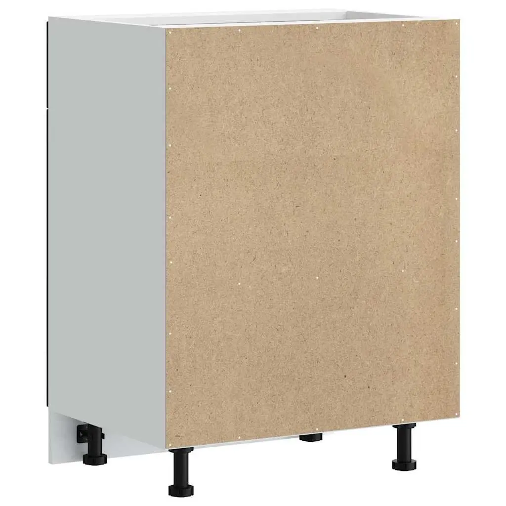 Black Engineered Wood Kitchen Base Cabinet Storage Unit with Adjustable Feet