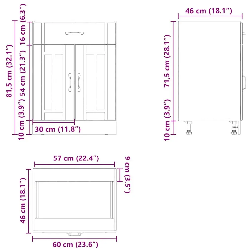 High Gloss White Kitchen Base Cabinet