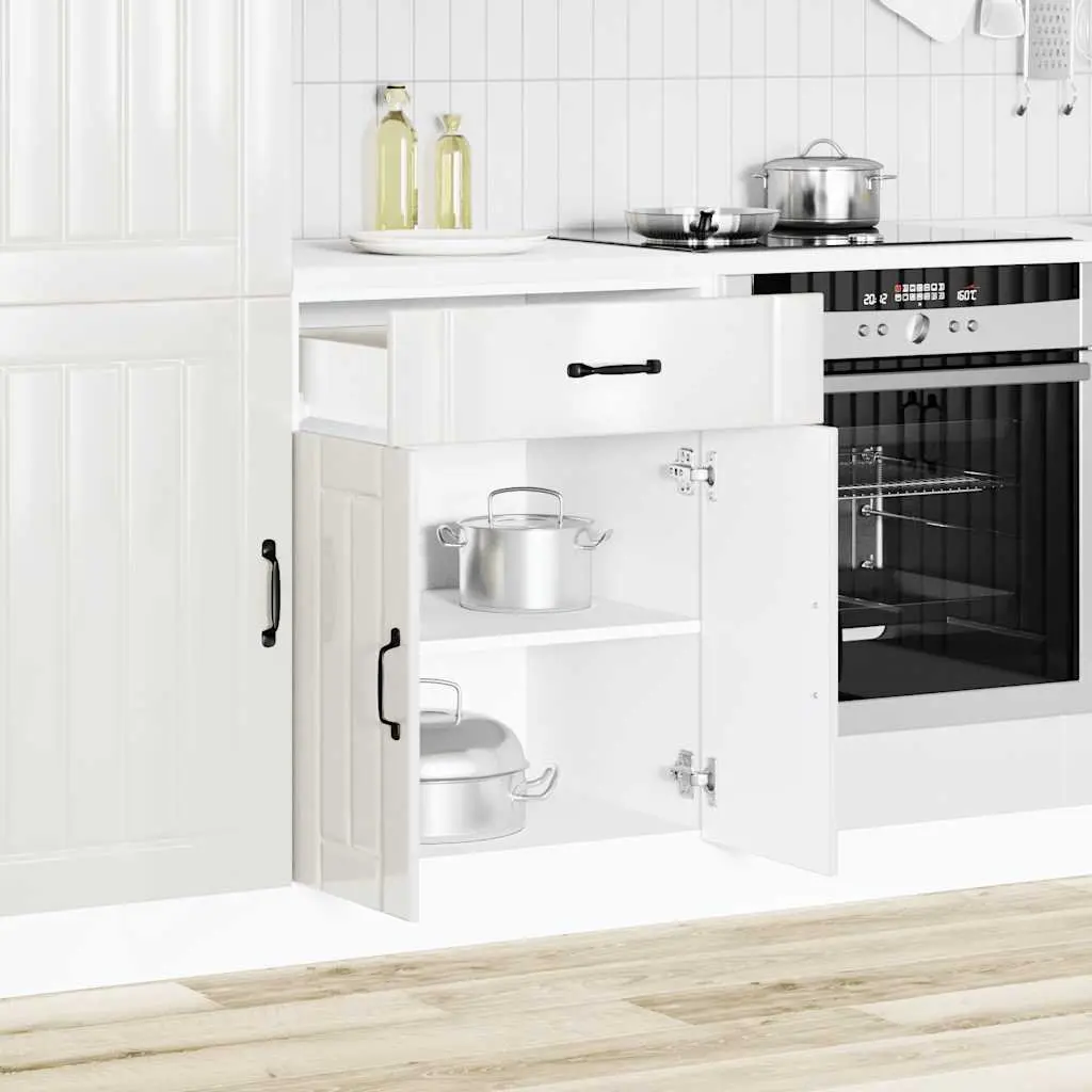 High Gloss White Kitchen Base Cabinet