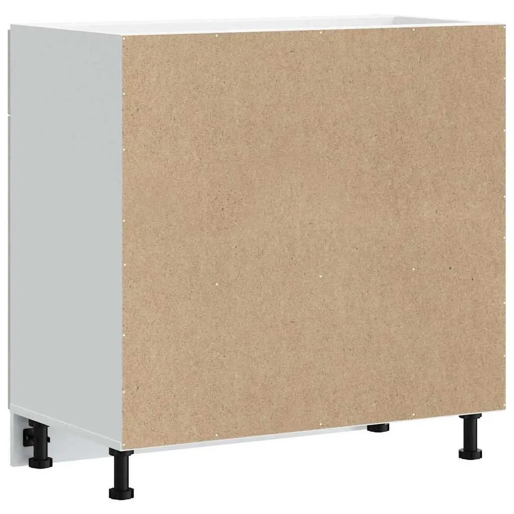 Kitchen Base Cabinet White Storage Cupboard Engineered Wood Sink Unit Doors