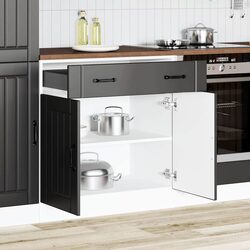 Friendly Black Engineered Wood Kitchen Storage Cabinet
