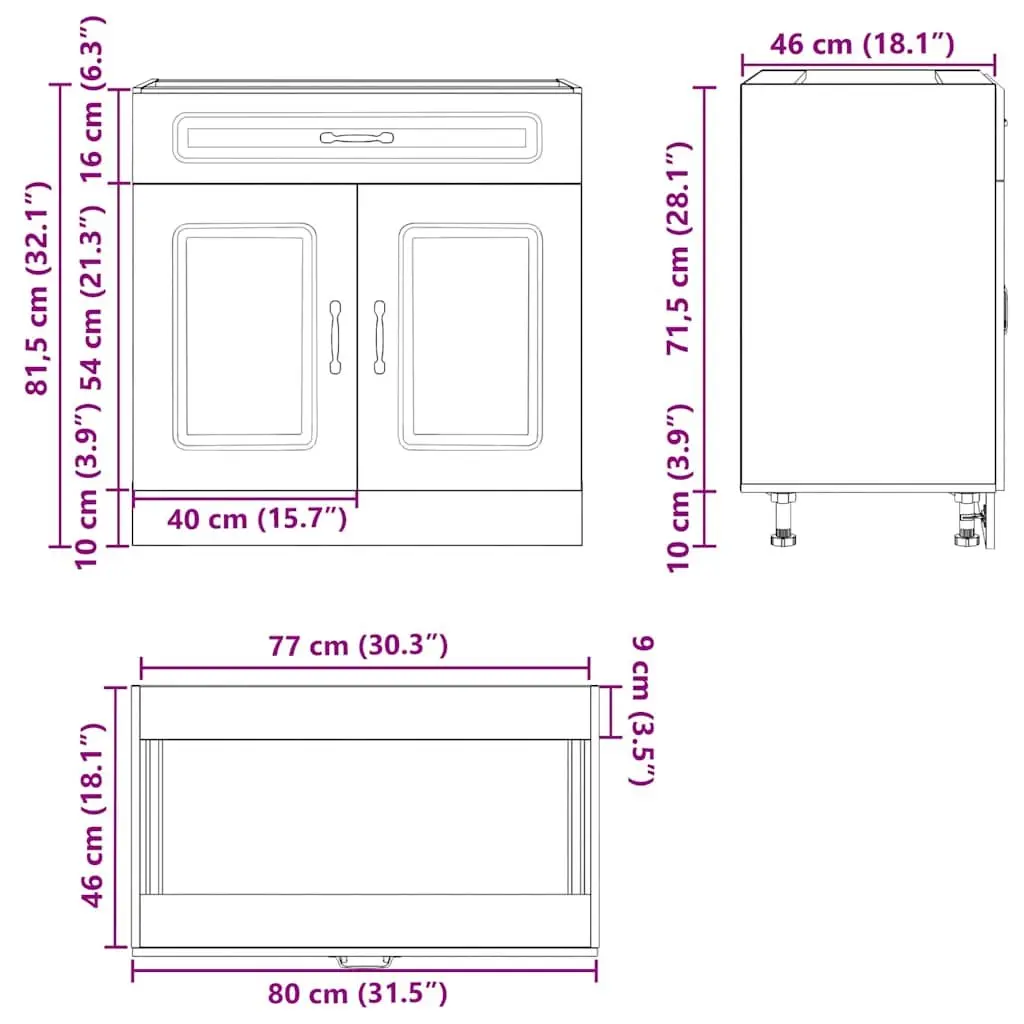 Kitchen Cabinet High Gloss White Engineered Wood Storage Cupboard