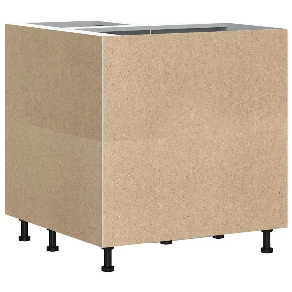 Kitchen Corner Base Cabinet White Engineered Wood Storage Unit Adjustable Feet
