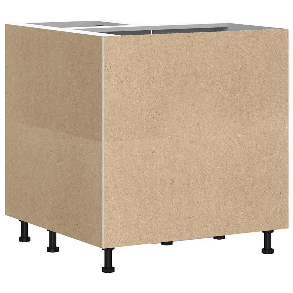 Corner Base Cabinet Black Engineered Wood Adjustable Feet Storage Unit