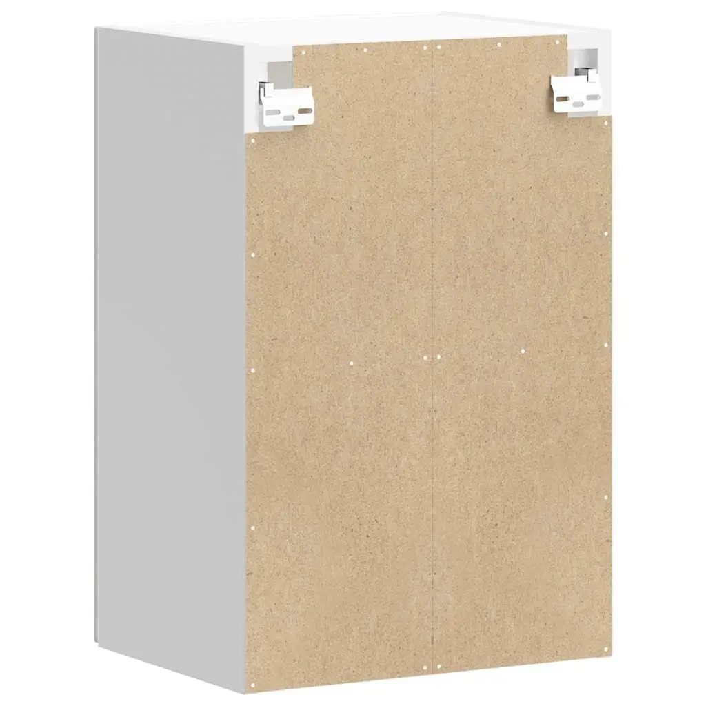 Kitchen Wall Cabinet Glass Door White Storage Cupboard Wall-Mounted Organiser