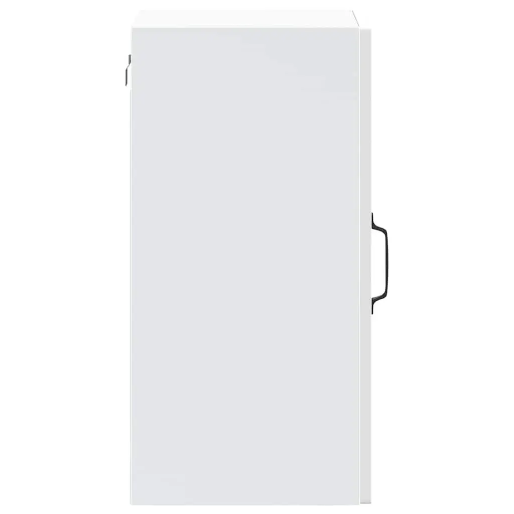 Kitchen Wall Cabinet Glass Door White Storage Cupboard Wall-Mounted Organiser