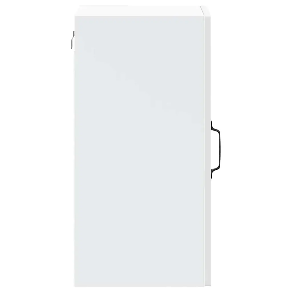 Wall Mounted Kitchen Cabinet White High Gloss Storage Unit with Glass Door