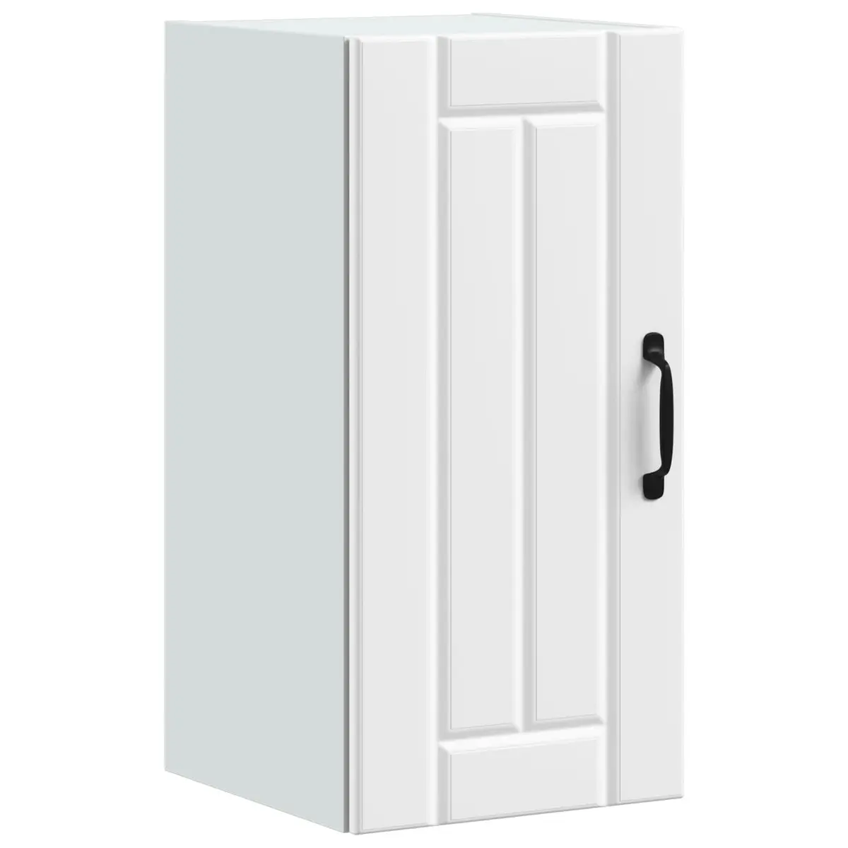 Kitchen Cabinet White Engineered Wood Glass Door Wall-Mounted Storage