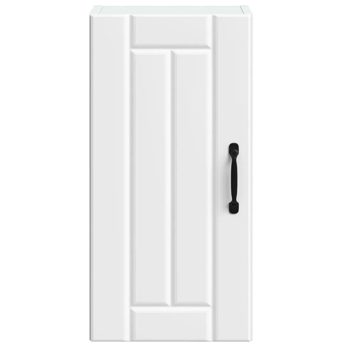 Kitchen Cabinet White Engineered Wood Glass Door Wall-Mounted Storage