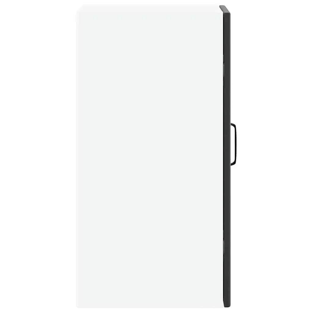Kitchen Wall Cabinet Black Engineered Wood Storage Glass Door Wall-Mounted