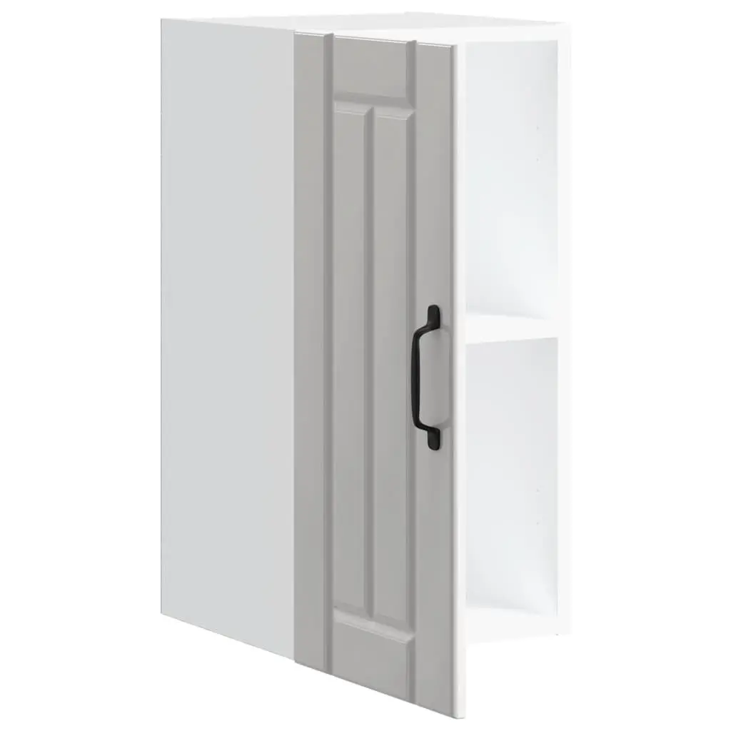 Kitchen Wall Cabinet White High Gloss Engineered Wood Storage Cupboard Glass