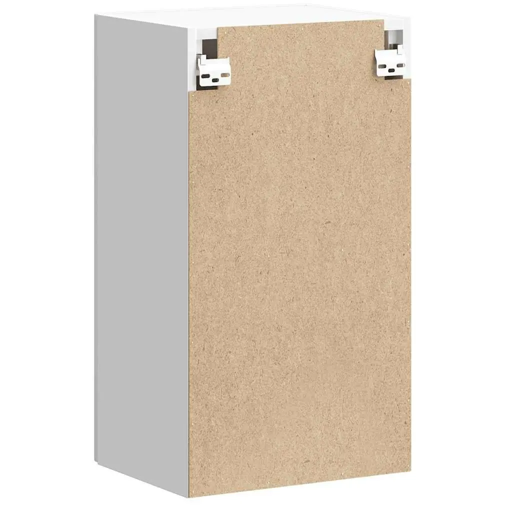 Kitchen Wall Cabinet White High Gloss Engineered Wood Storage Cupboard Glass