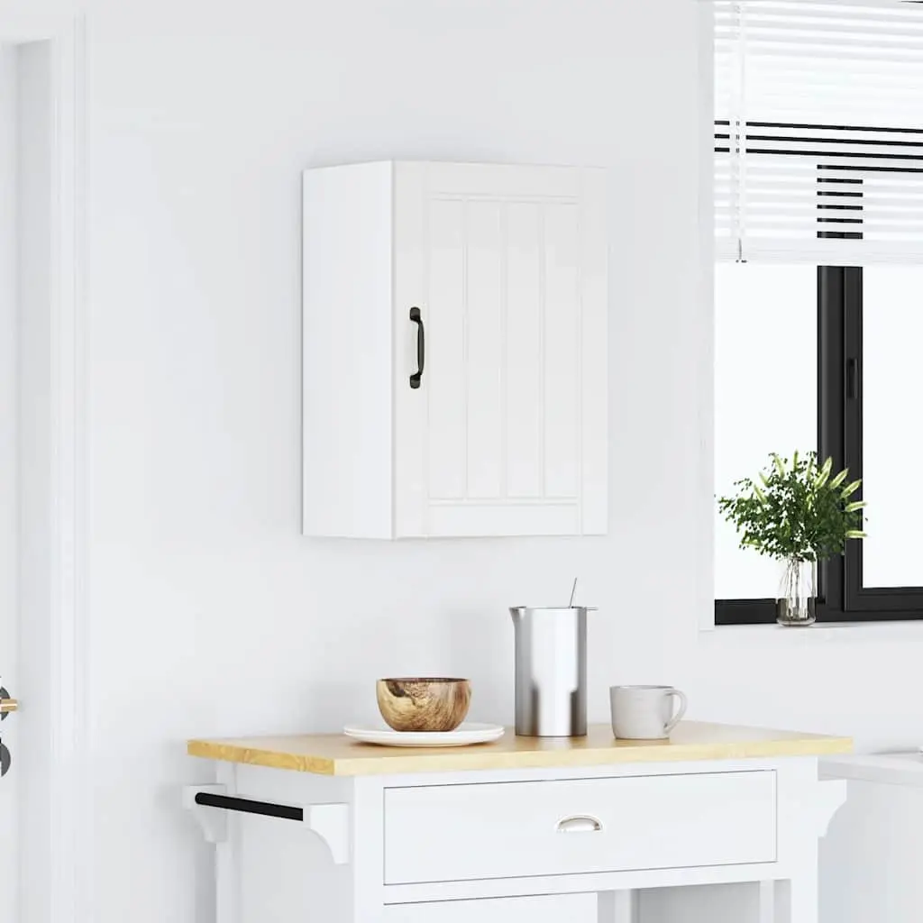 White Kitchen Wall Cabinet with Storage Space