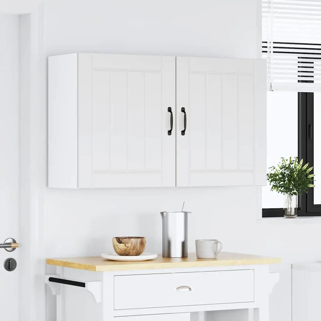 Kitchen Wall Cabinets 2 pcs White Engineered Wood Storage Cupboards