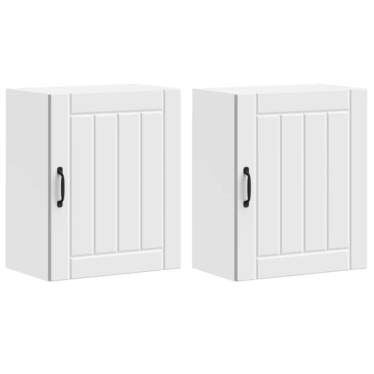 Kitchen Wall Cabinets 2 pcs White Engineered Wood Storage Cupboards