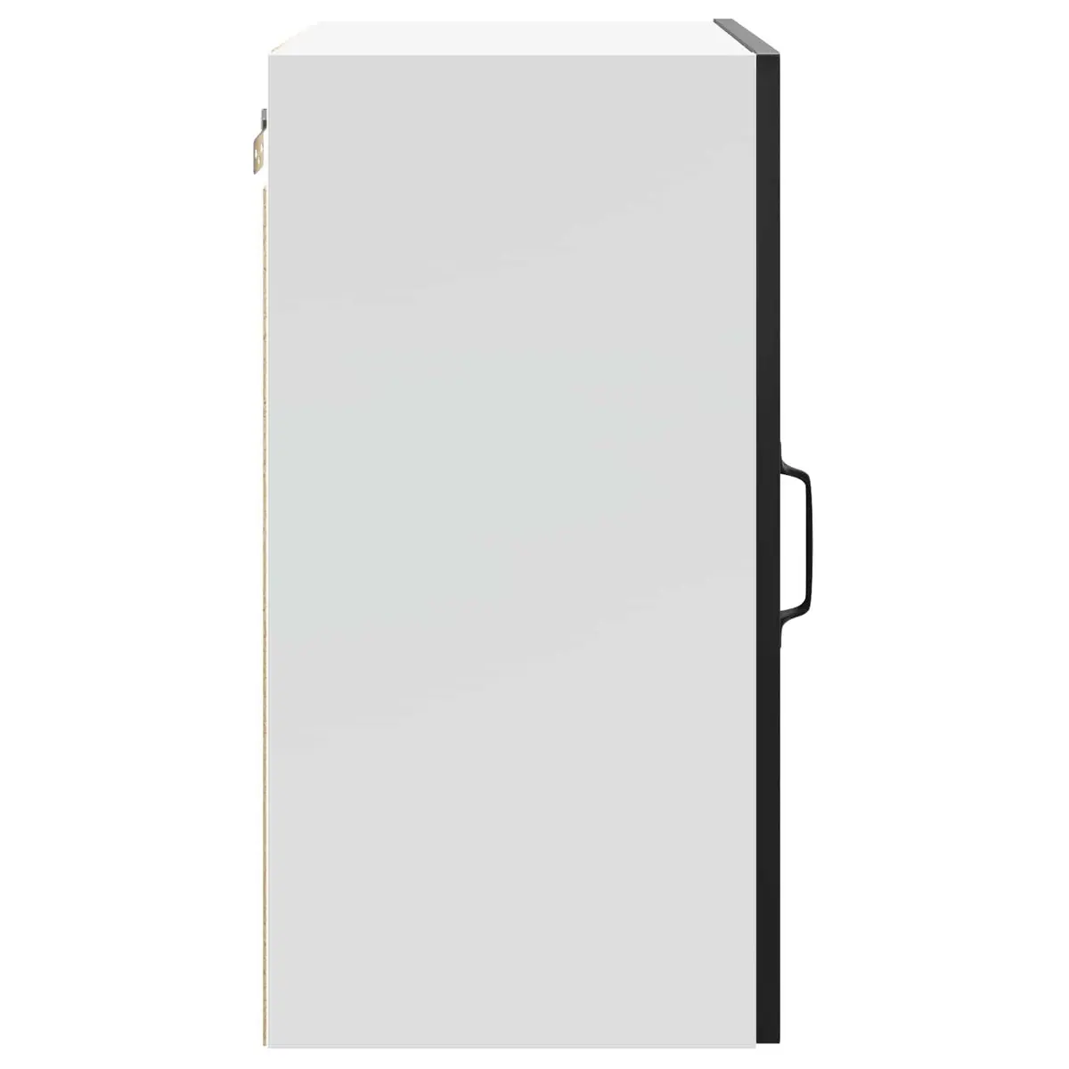 Kitchen Wall Cabinet Black Engineered Wood Glass Door