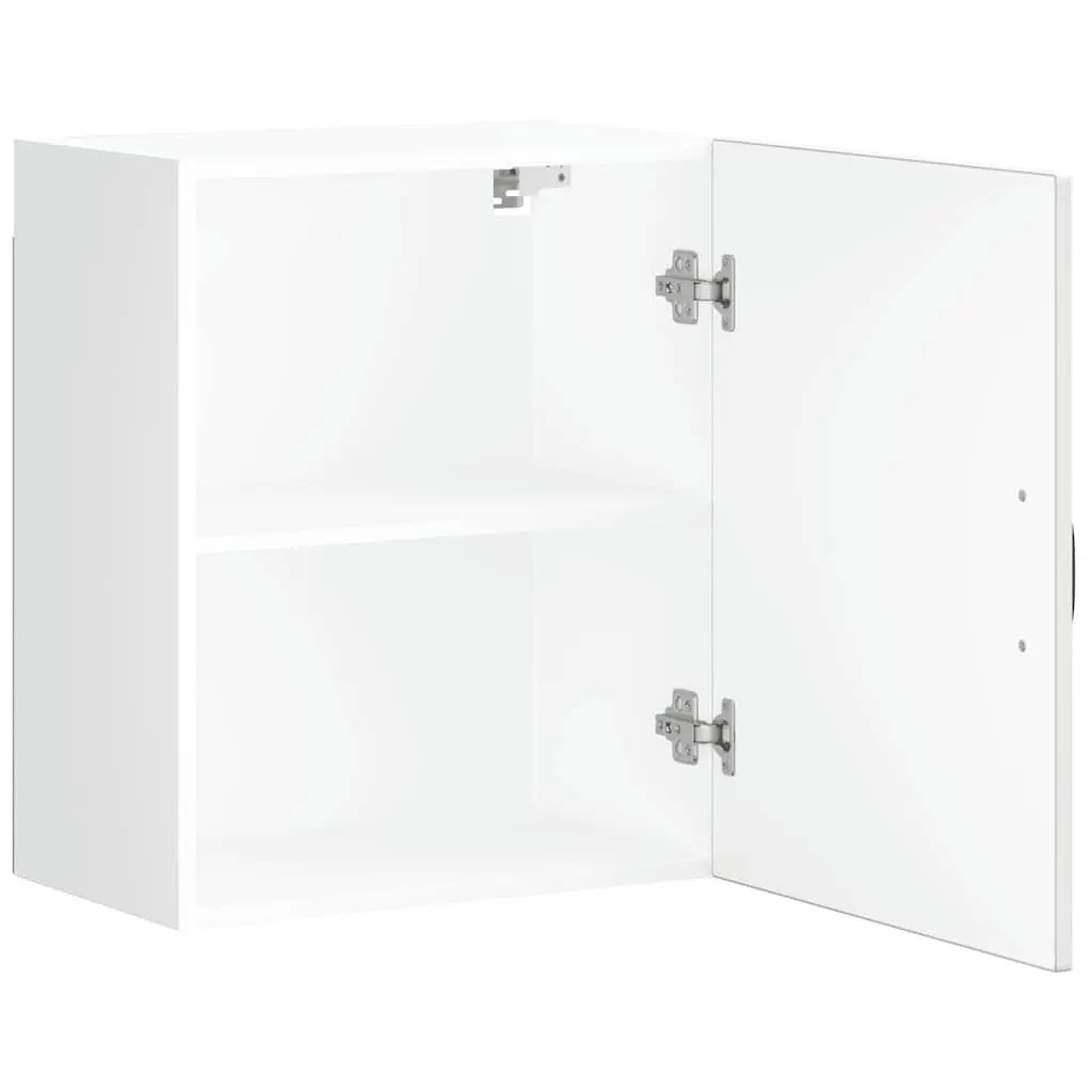 Kitchen Wall Cabinet White High Gloss Engineered Wood Glass Door