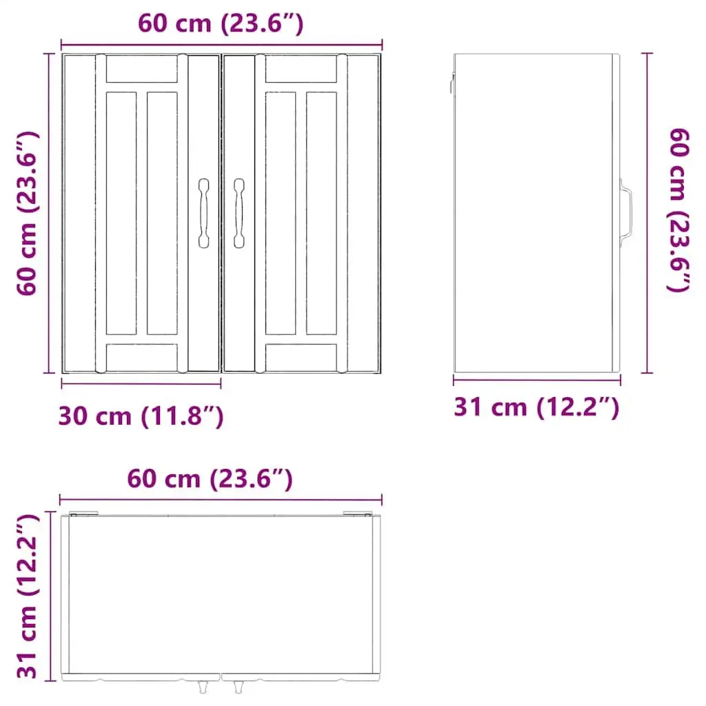 Kitchen Cabinet Wall-Mounted White Engineered Wood with Glass Door