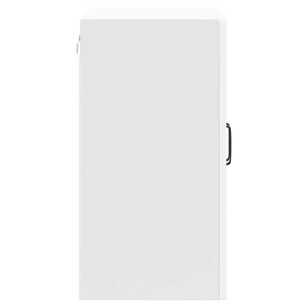 Kitchen Cabinet Wall-Mounted White Engineered Wood with Glass Door
