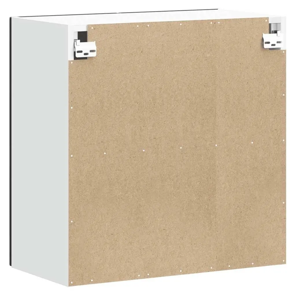 Kitchen Cabinet Wall-Mounted Black Engineered Wood Glass Door