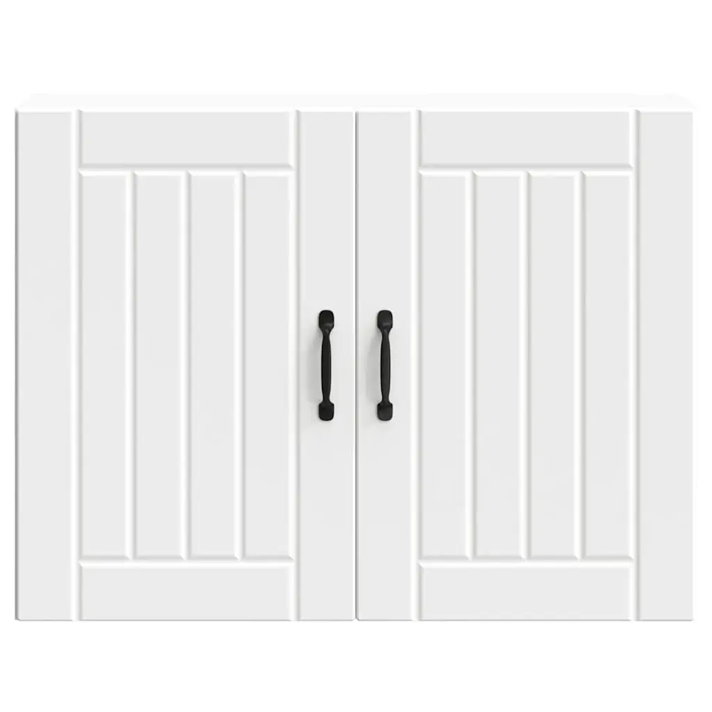 Kitchen Wall Cabinet Lucca White Engineered Wood Glass Door Storage Organiser