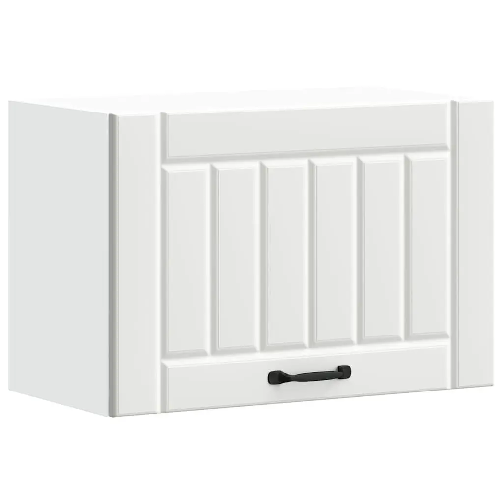 Kitchen Wall Cabinet White Engineered Wood Glass Door Storage Organiser Mount
