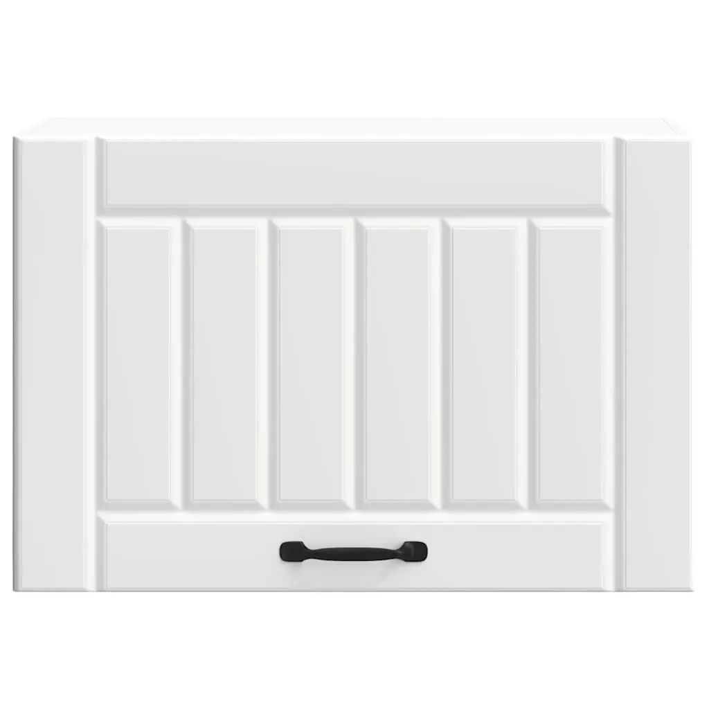 Kitchen Wall Cabinet White Engineered Wood Glass Door Storage Organiser Mount