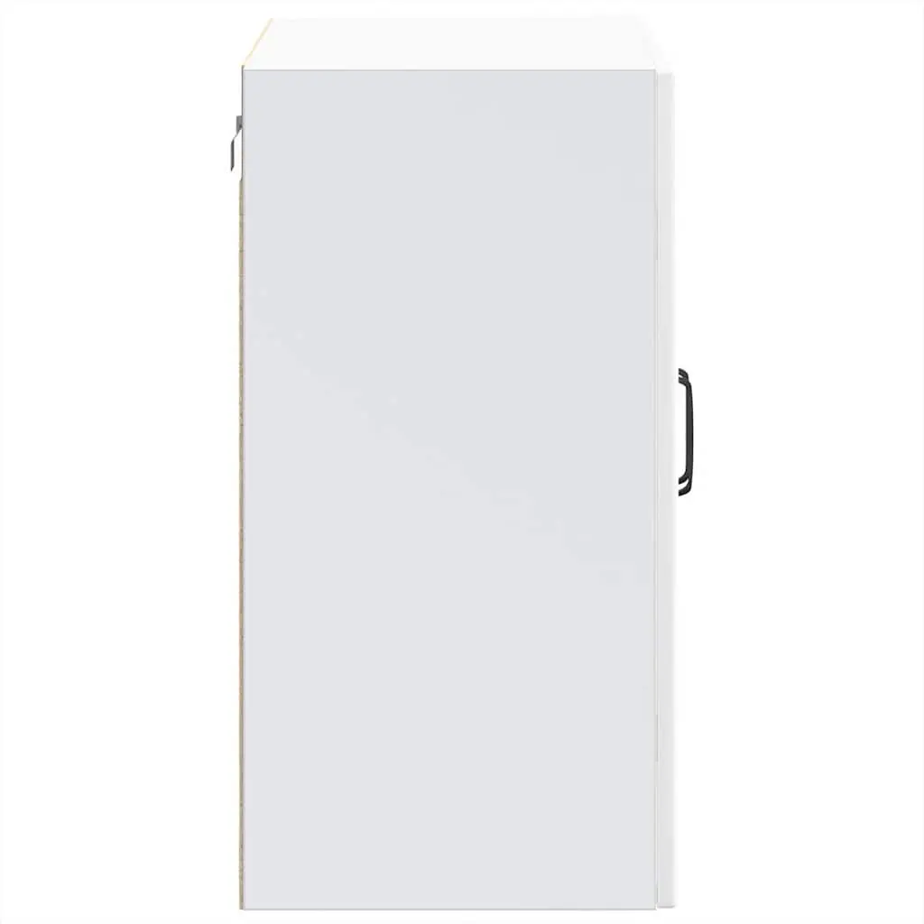 Kitchen Wall Cabinet Glass Door White Engineered Wood Storage Organiser