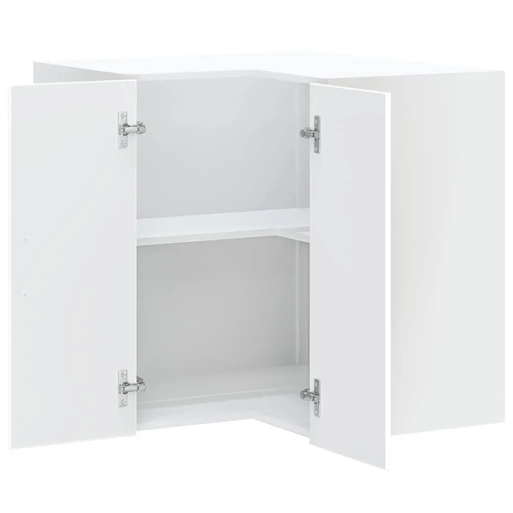Kitchen Corner Cabinet White Wall-Mounted Engineered Wood Storage