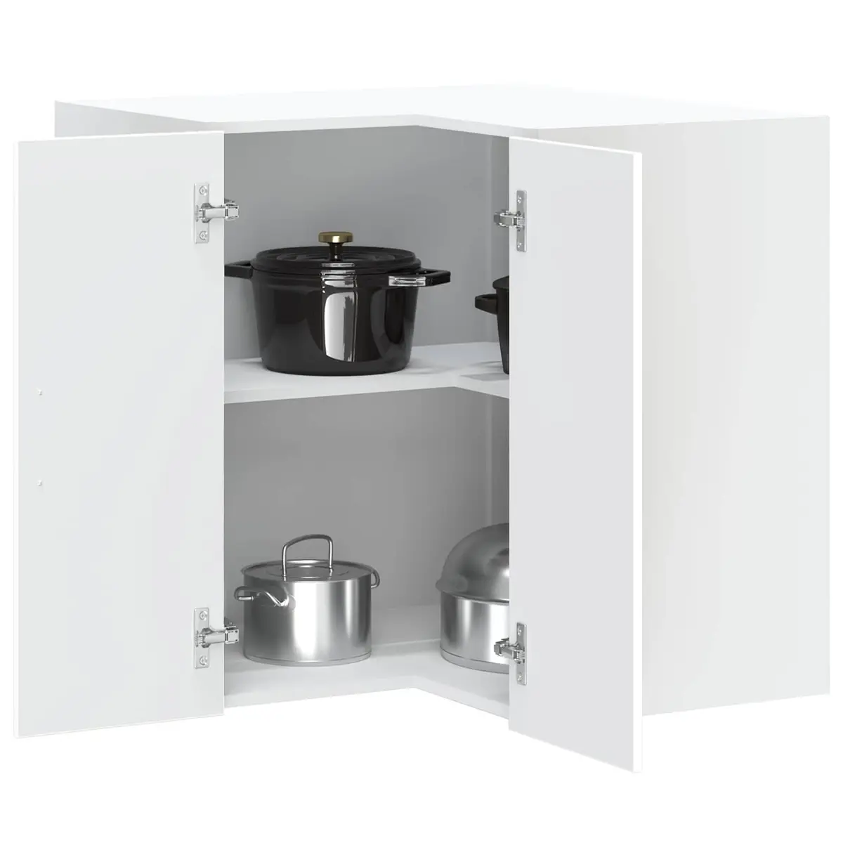 Kitchen Corner Cabinet White Wall-Mounted Engineered Wood Storage