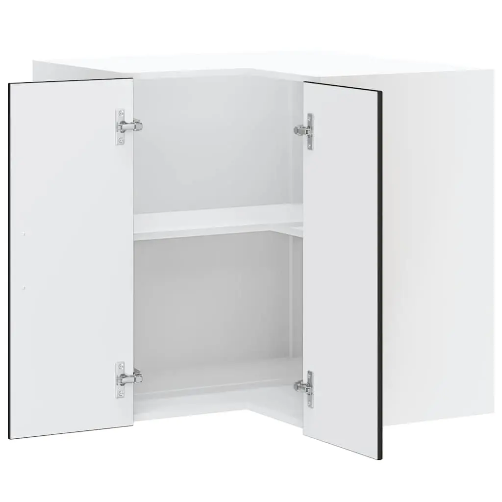 Wall-Mounted Kitchen Cabinet Black Engineered Wood Corner Storage Unit