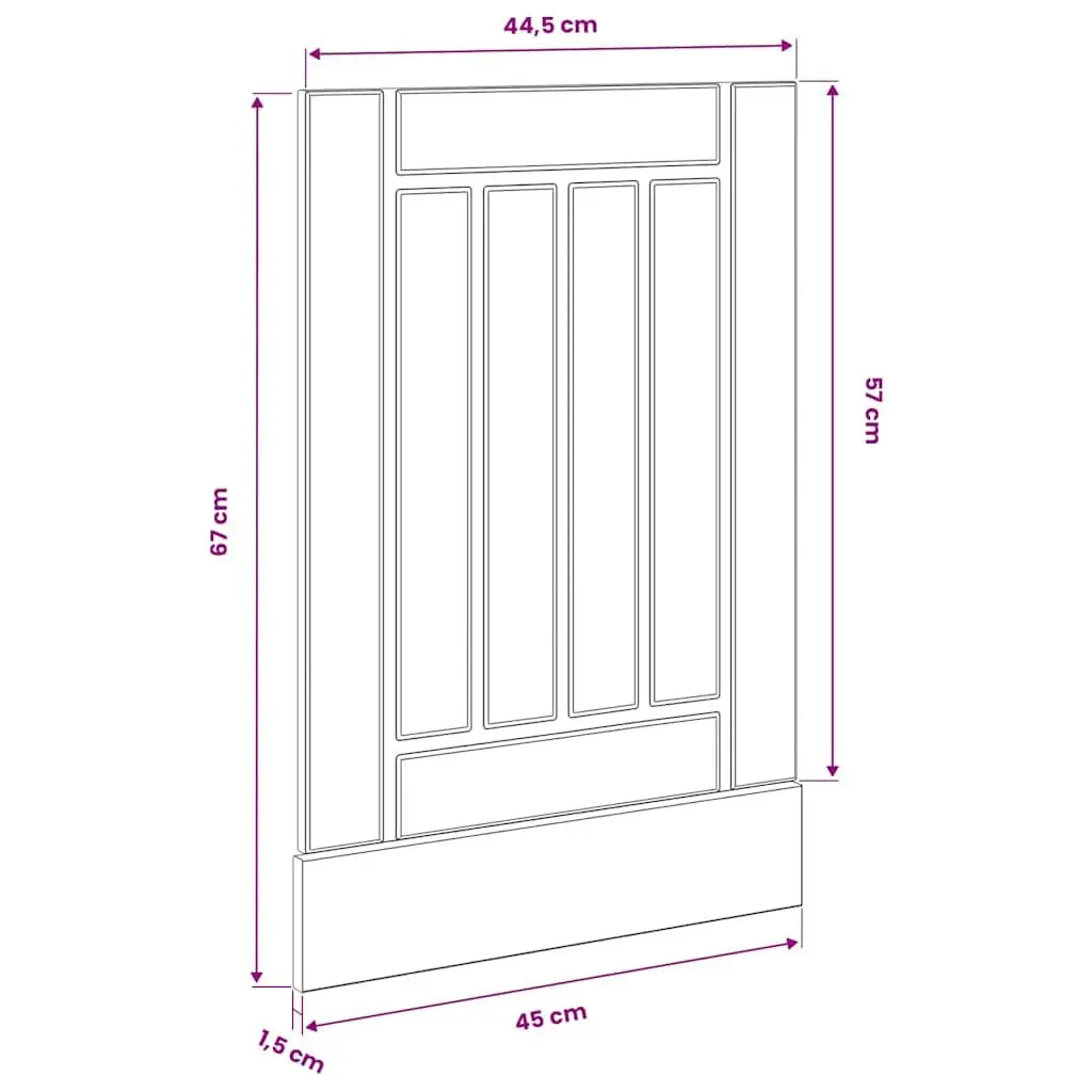 Dishwasher Panel High Gloss White Engineered Wood Kitchen Cabinet Front Cover