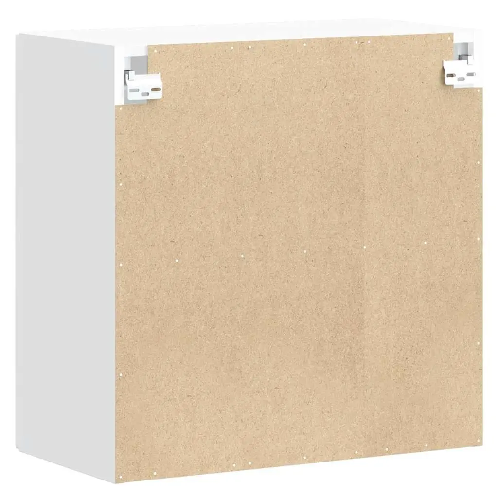 Kitchen Cabinet Glass Door White Engineered Wood Wall-Mounted