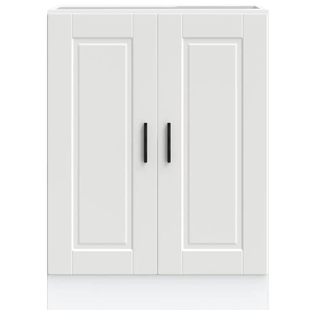 White Engineered Wood Kitchen Base Cabinet