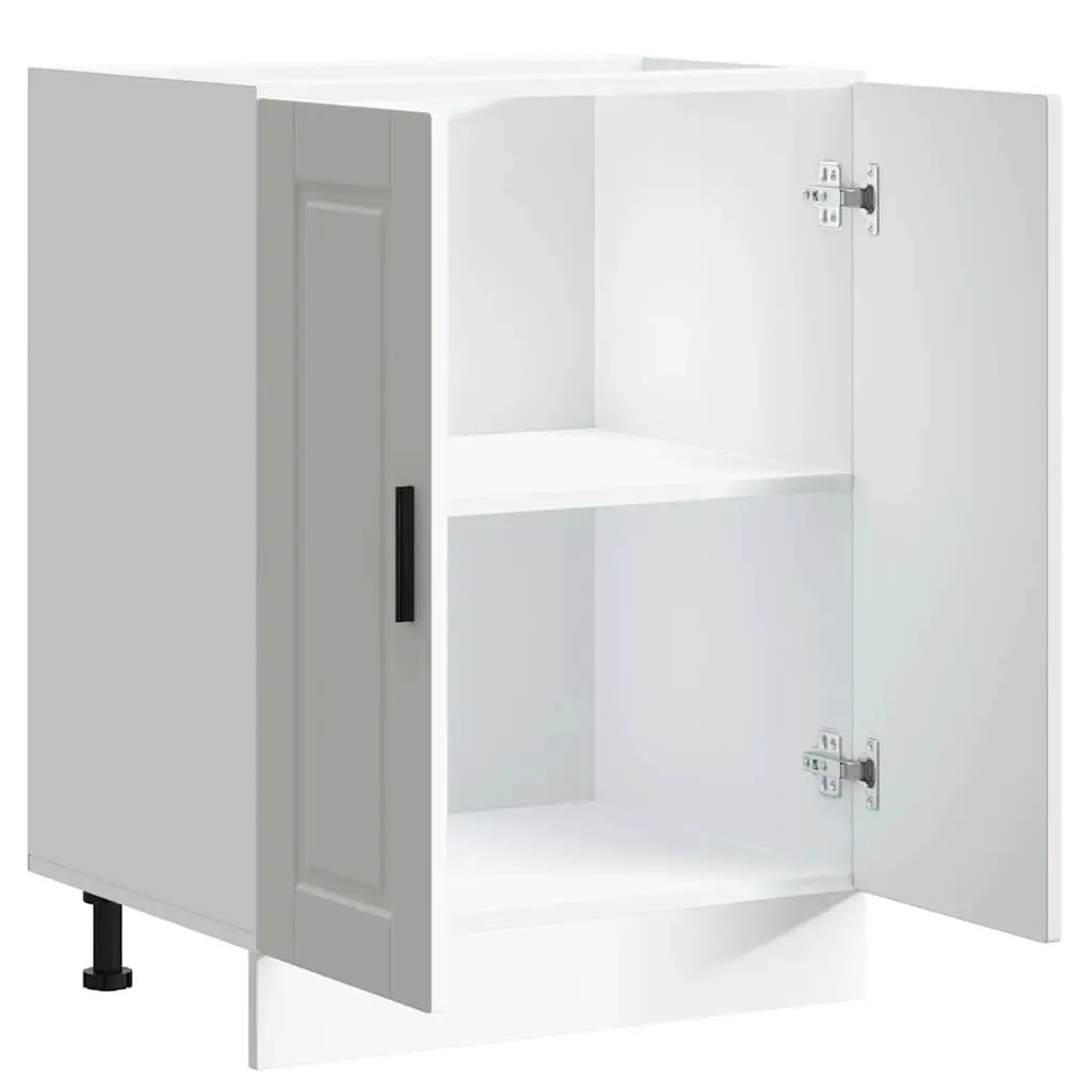 White Engineered Wood Kitchen Base Cabinet