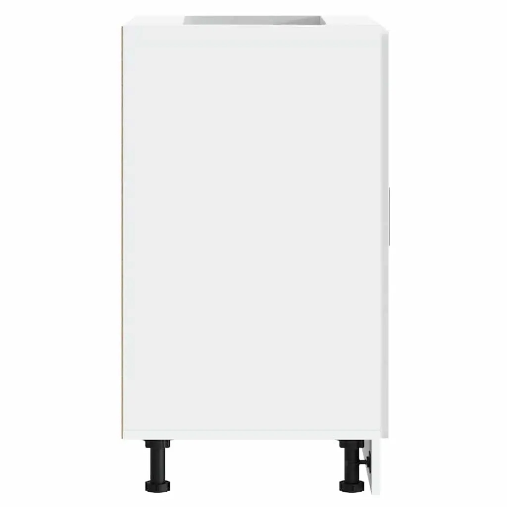 White Engineered Wood Kitchen Base Cabinet