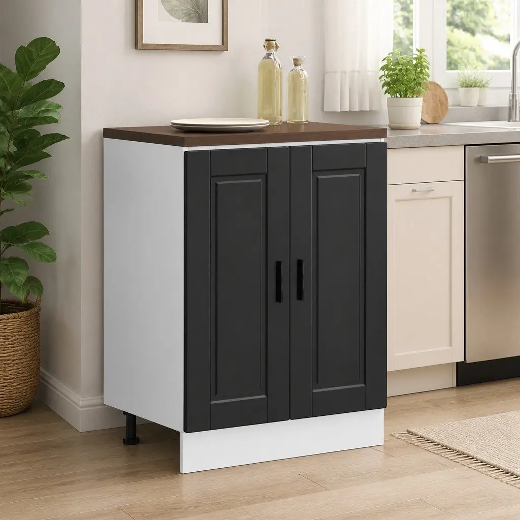 Black Kitchen Base Cabinet for Organized Spaces