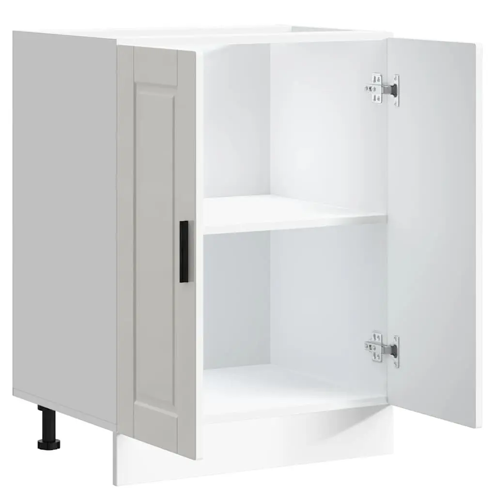 Kitchen Base Cabinet White Engineered Wood Adjustable Storage Cupboard